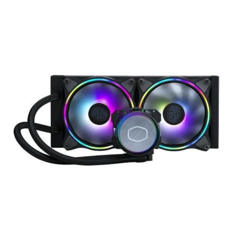 Cooler master masterliquid ml240 illusion dissipatore a liquido per cpu 2 ventole halo argb 120mm controller argb compatibile amd e intel black