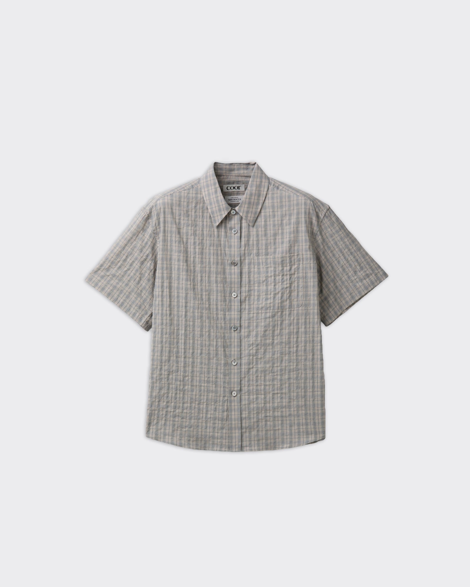 Coor Camicia SS Alternative Wrinkle Washed Khaki Beige