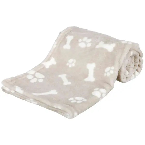 Coperta Kenny Beige Trixie 75 x 100 cm - Coperta in morbidissimo pile beige con fantasia zampette, lavabile a 60 °C, ideale per proteggere le superfici e garantire comfort ai cani. - Cucce per cani - 1° ORDINE? scegli tra BZR5 - BZR20 + 200 pt fedeltà