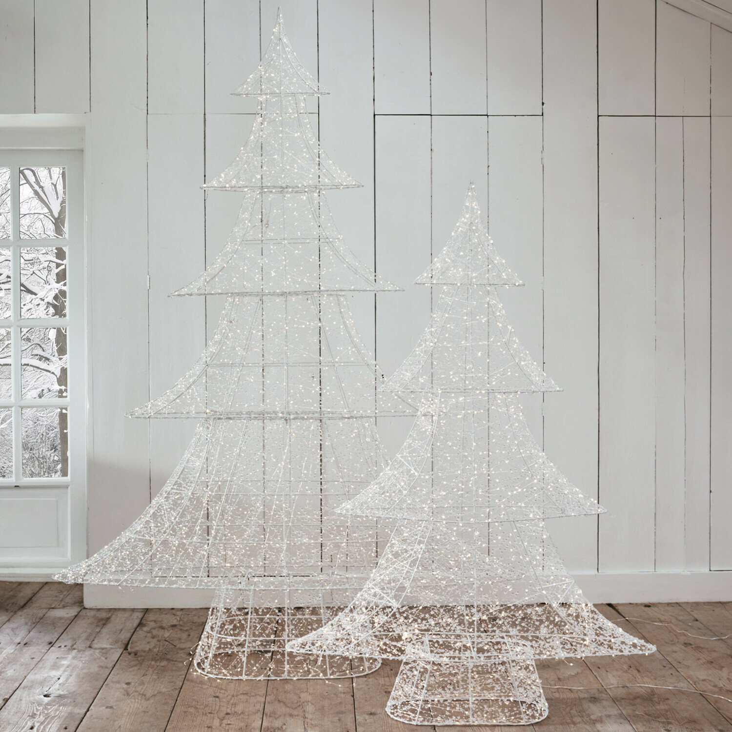 Coppia di alberi di Natale a LED