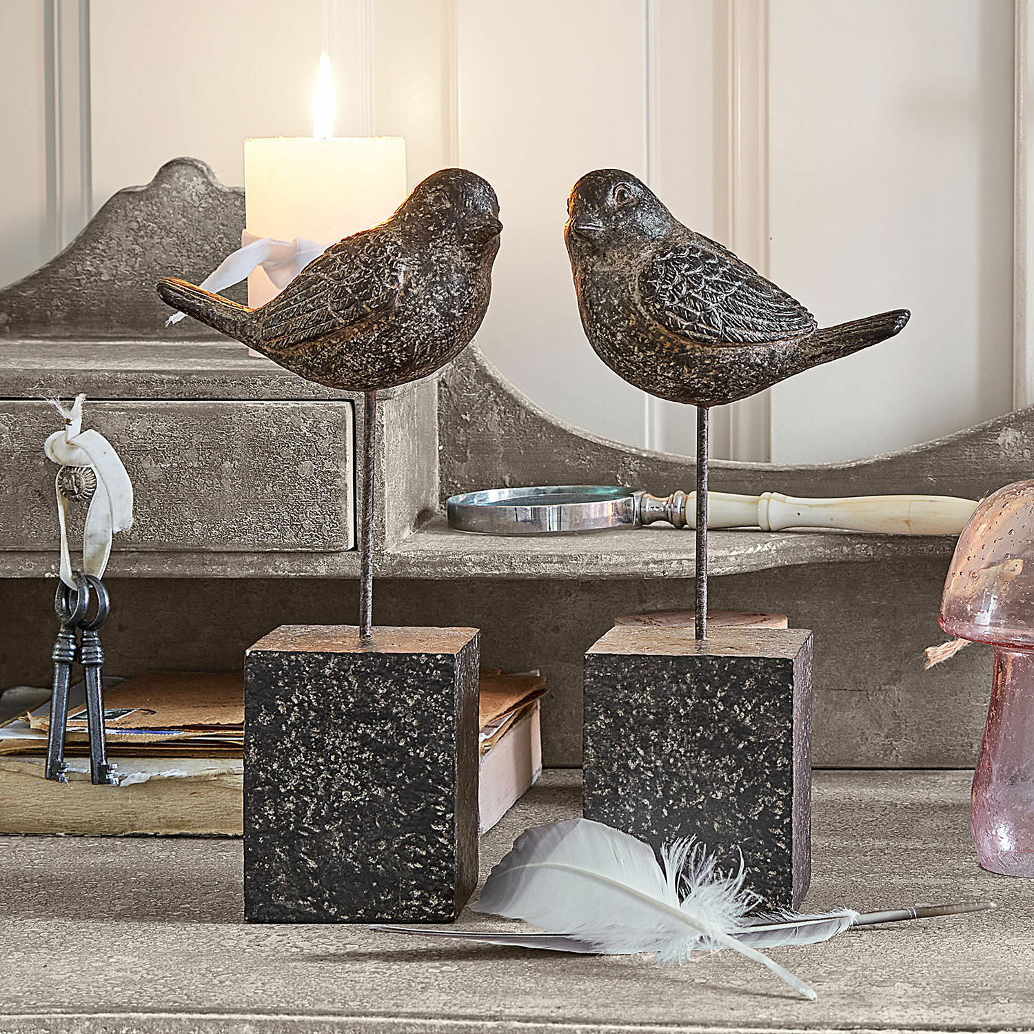 Coppia di uccellini decorativi Juxivel