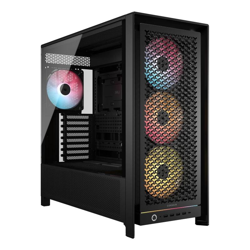 Corsair frame 5000d rs argb, midi tower, pc, schwarz, atx, eatx, micro atx, mini-itx, kunststoff, stahl, gehartetes glas, gaming