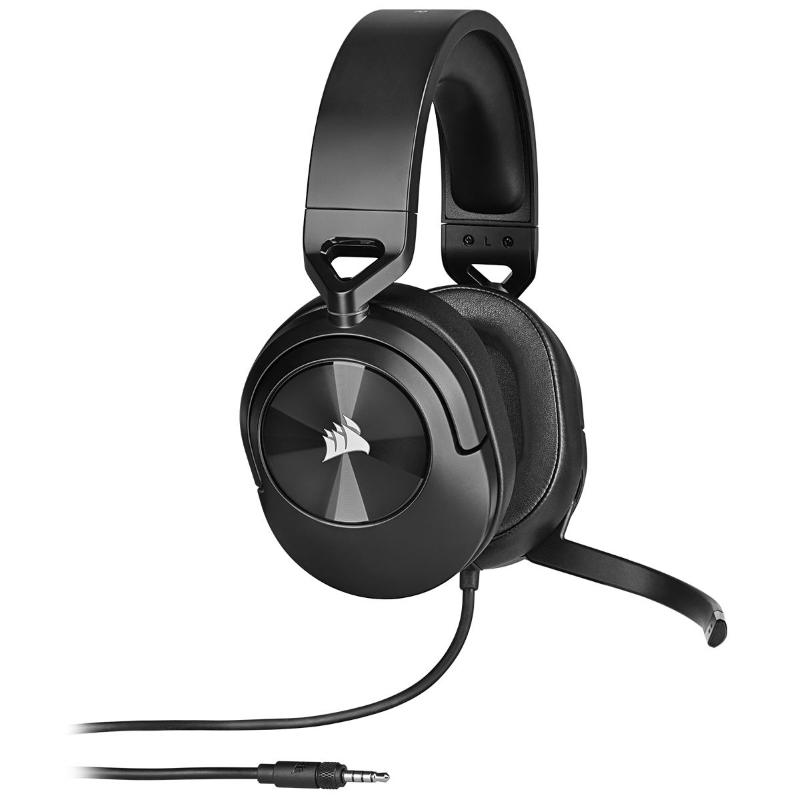 Corsair hs55 surround cuffie gaming con microfono omnidirezionale audio surround dolby audio 7.1 jack 3.5 compatibile pc xbox ps4 mobile carbon