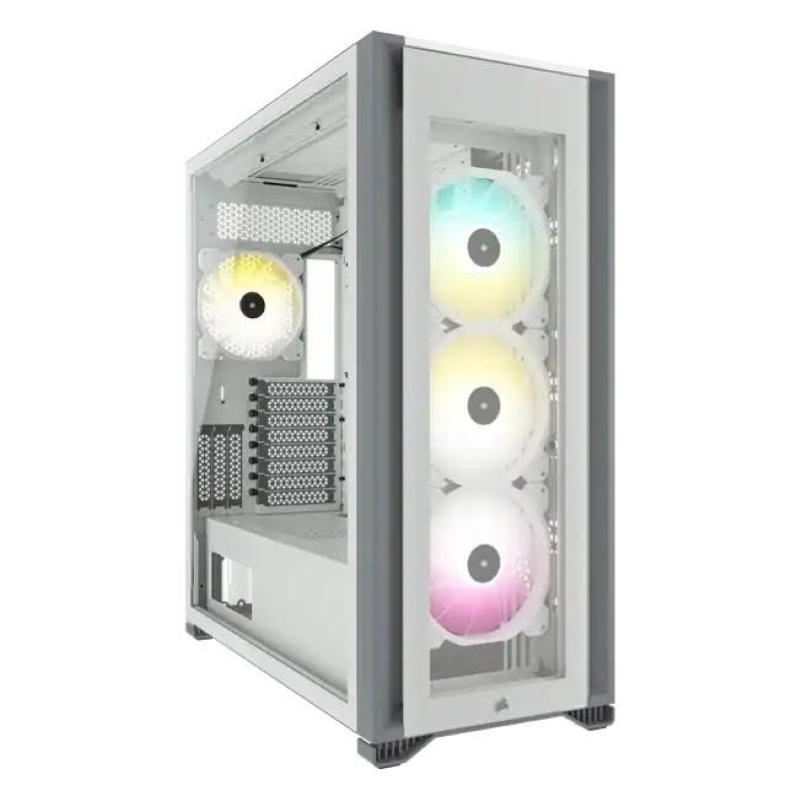 Corsair icue 7000x case full tower rgb atx minitx matx atx e-atx 3xpannello vetro temperato 4xventole 140mm white