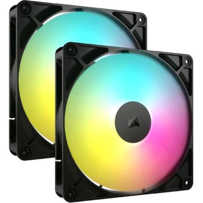 Corsair rs140 argb kit 2 ventole 140mm pwm nero