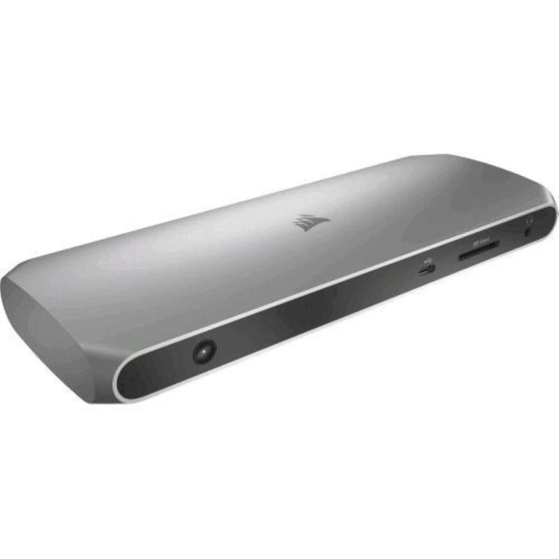 Corsair tbt100 docking station thunderbolt 3 2 porte usb-c 3.1, 2 porte usb-a 3.1, 2 porte hdmi, jack audio in/out da 3.5 mm, porta gigabit ethernet, lettore di schede sd Corsair tbt100 docking station thunderbolt 3 2 porte usb-c 3.1, 2 porte usb-a 3.1, 2 porte hdmi, jack audio in/out da 3.5 mm, porta gigabit ethernet, lettore di schede sd