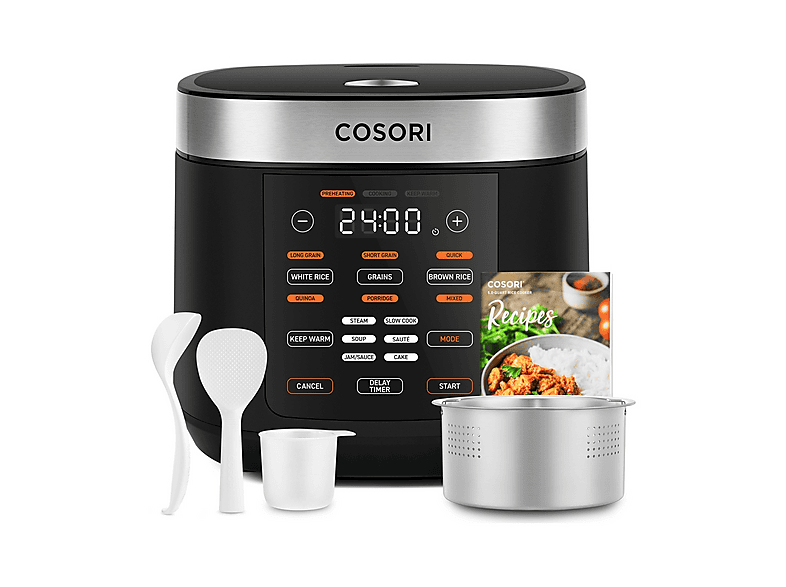 COSORI Cuociriso Multi-Cooker 5L COOKING MACHINE, 970 W, capacità ciotola 5 l, Nero