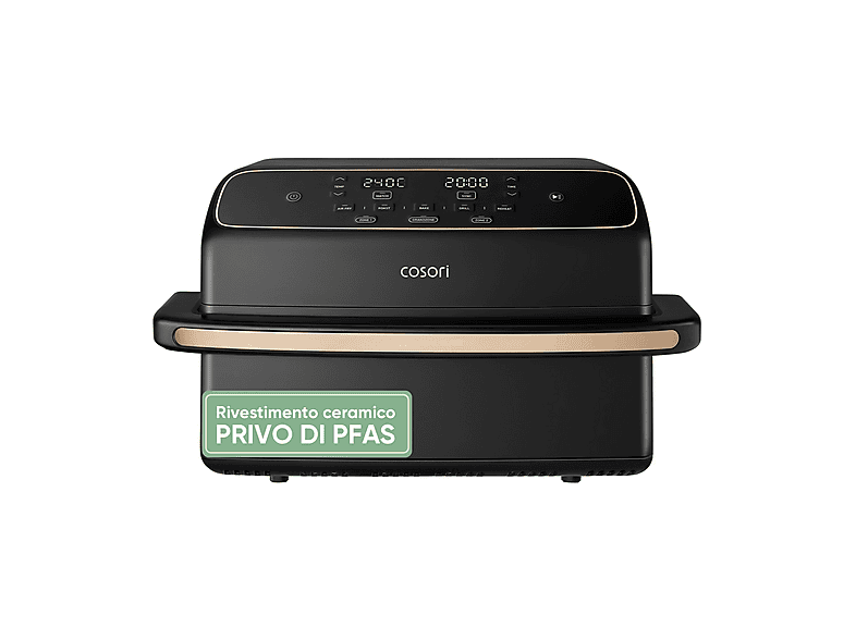 COSORI Dual Blaze Twinfry Compact 8,6L 4 resistenze FRIGGITRICE AD ARIA, capacità 8,6 l, Max potenza 2700 W, 5 programmi, da 35 °C a 240 °C, Nero
