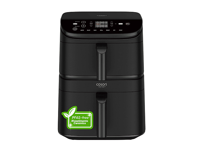 COSORI Turbo Tower Basic Rivestimento Ceramica, capacità 10,8 l, Max potenza 2630 W, 6 programmi, da 35 °C a 230