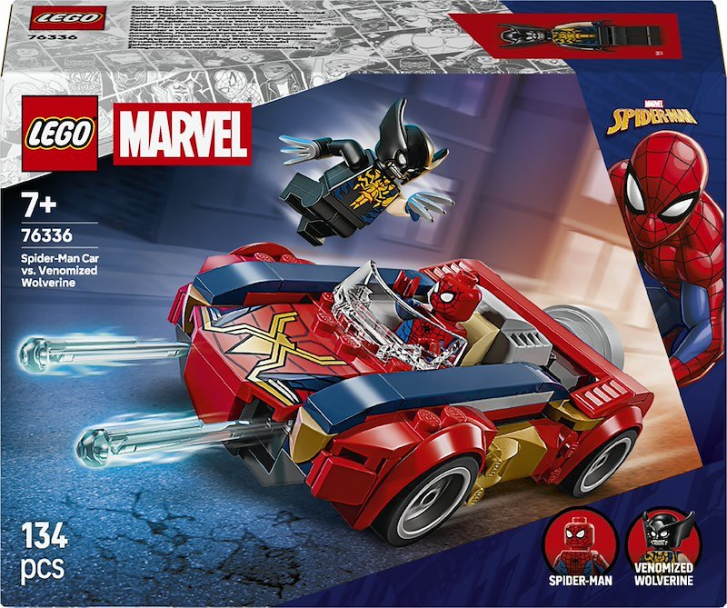 COSTRUZIONI LEGO Auto di Spider-Man vs. Venomized Wolverine