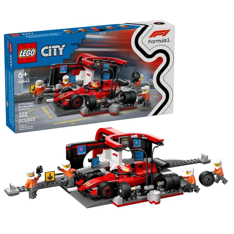 COSTRUZIONI LEGO City Pitstop e meccanici con monoposto Ferrari F1® - 60443