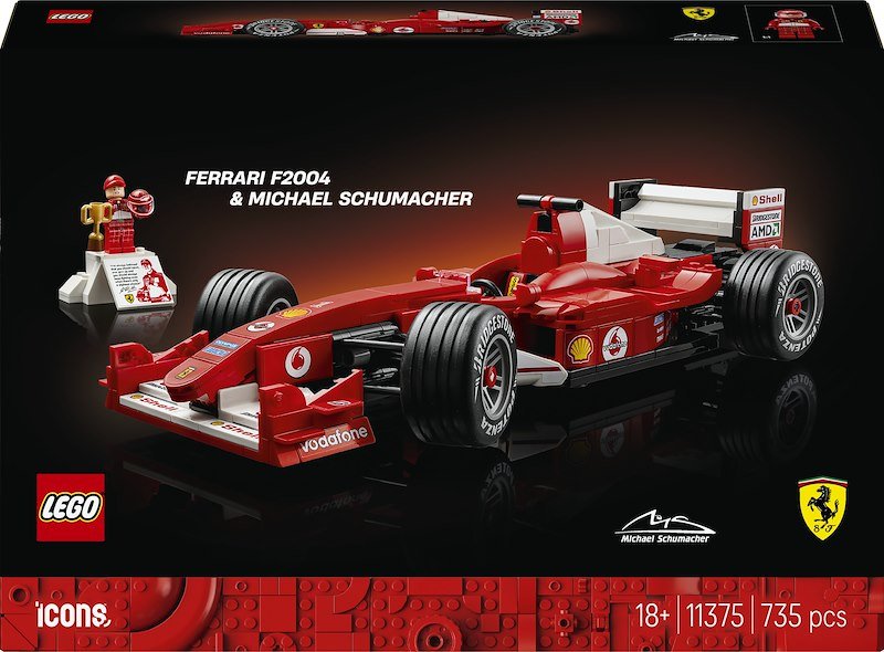 COSTRUZIONI LEGO Icons F1 Ferrari F2004 e Michael Schumacher - 11375