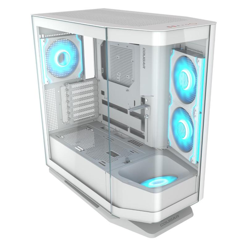 Cougar fv270 rgb gaming mid tower mini itx / micro atx / atx / ceb / e-atx frontale e laterale in vetro temperato curvato senza cuciture bianco