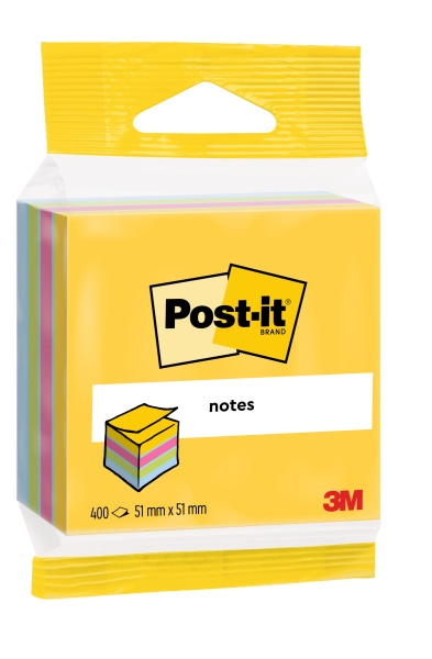 Cubo di Post-it da 400 foglietti adesivi riposizionabili - Forma quadrata - 51x51 mm - Colori assortiti Cubo di Post-it da 400 foglietti adesivi riposizionabili - Forma quadrata - 51x51 mm - Colori assortiti