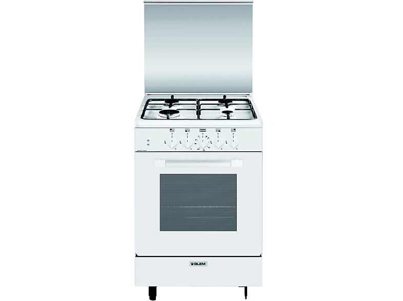CUCINA GLEM AM55MX3, a libera installazione, piano cottura Gas, 4 fuochi, Dimensioni: L 53 cm, A 85 P 50 Bianca
