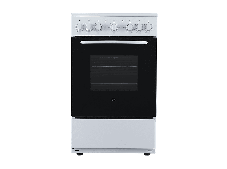 CUCINA OK OFC 1331-4 W A, a libera installazione, piano cottura Elettrico, 4 fuochi, Funzione aria calda, Dimensioni: L 50,6 cm, A 82 P 66 cm