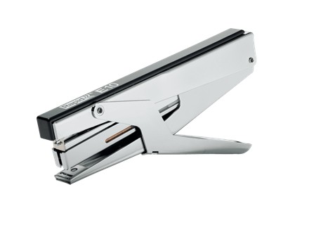 Cucitrice a pinza Rapid E10 - Fino a 15 fogli - Per n. 10 punti metallici - Pinzatura chiusa - Colore cromato/nero Cucitrice a pinza Rapid E10 - Fino a 15 fogli - Per n. 10 punti metallici - Pinzatura chiusa - Colore cromato/nero