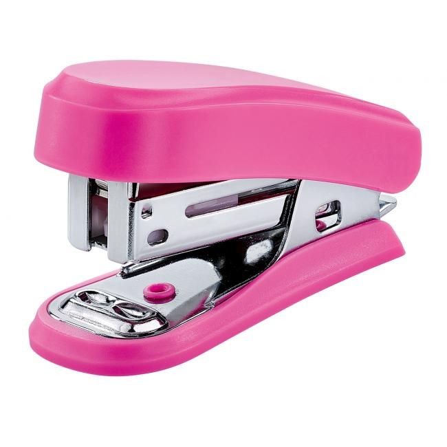 Cucitrice compatta Novus Mini - Fino a 12 fogli - Pinzatura chiusa e aperta - Include 320 punti metallici - Colore rosa Cucitrice compatta Novus Mini - Fino a 12 fogli - Pinzatura chiusa e aperta - Include 320 punti metallici - Colore rosa
