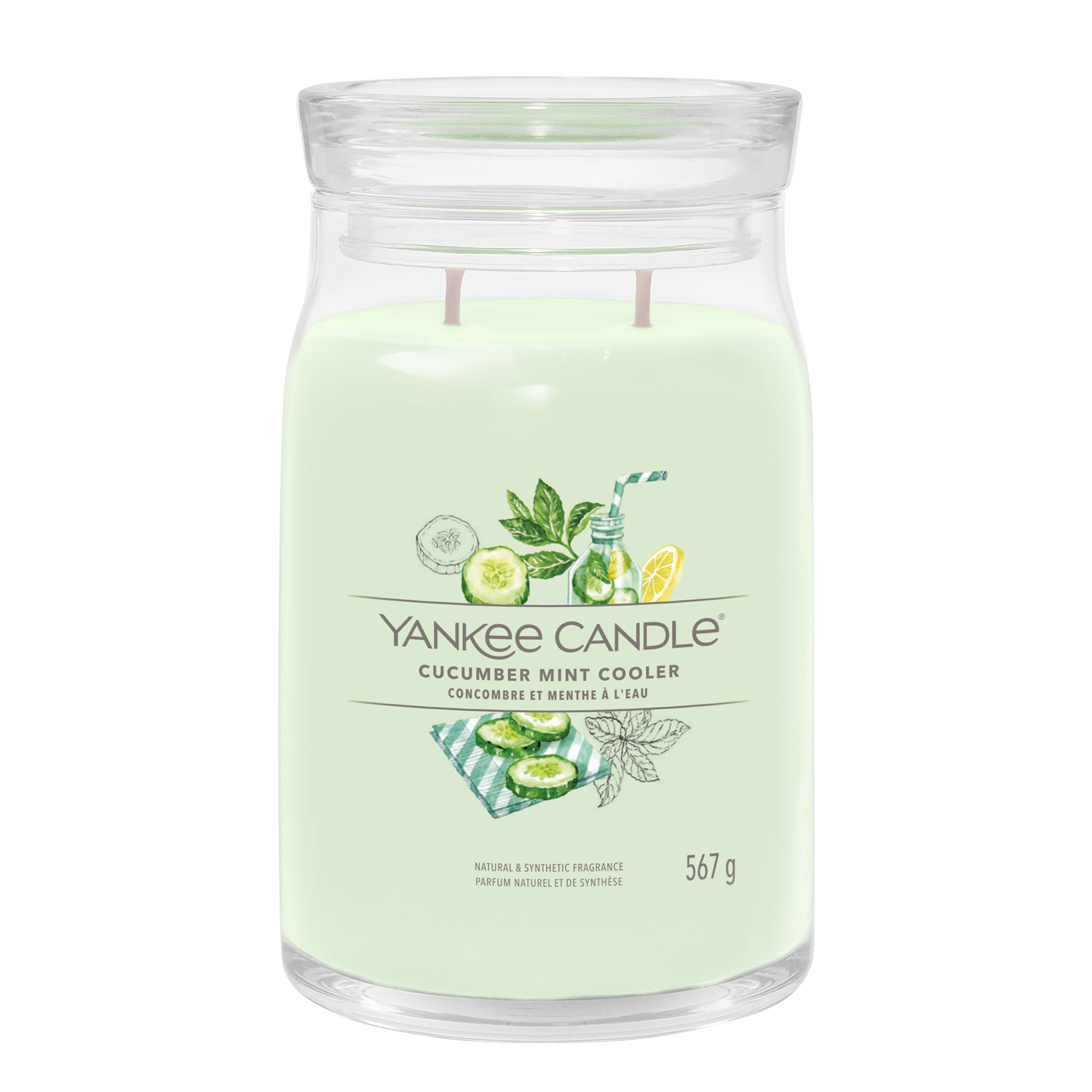 Cucumber Mint Cooler, candela in giara grande Yankee Candle Cucumber Mint Cooler, candela in giara grande Yankee Candle