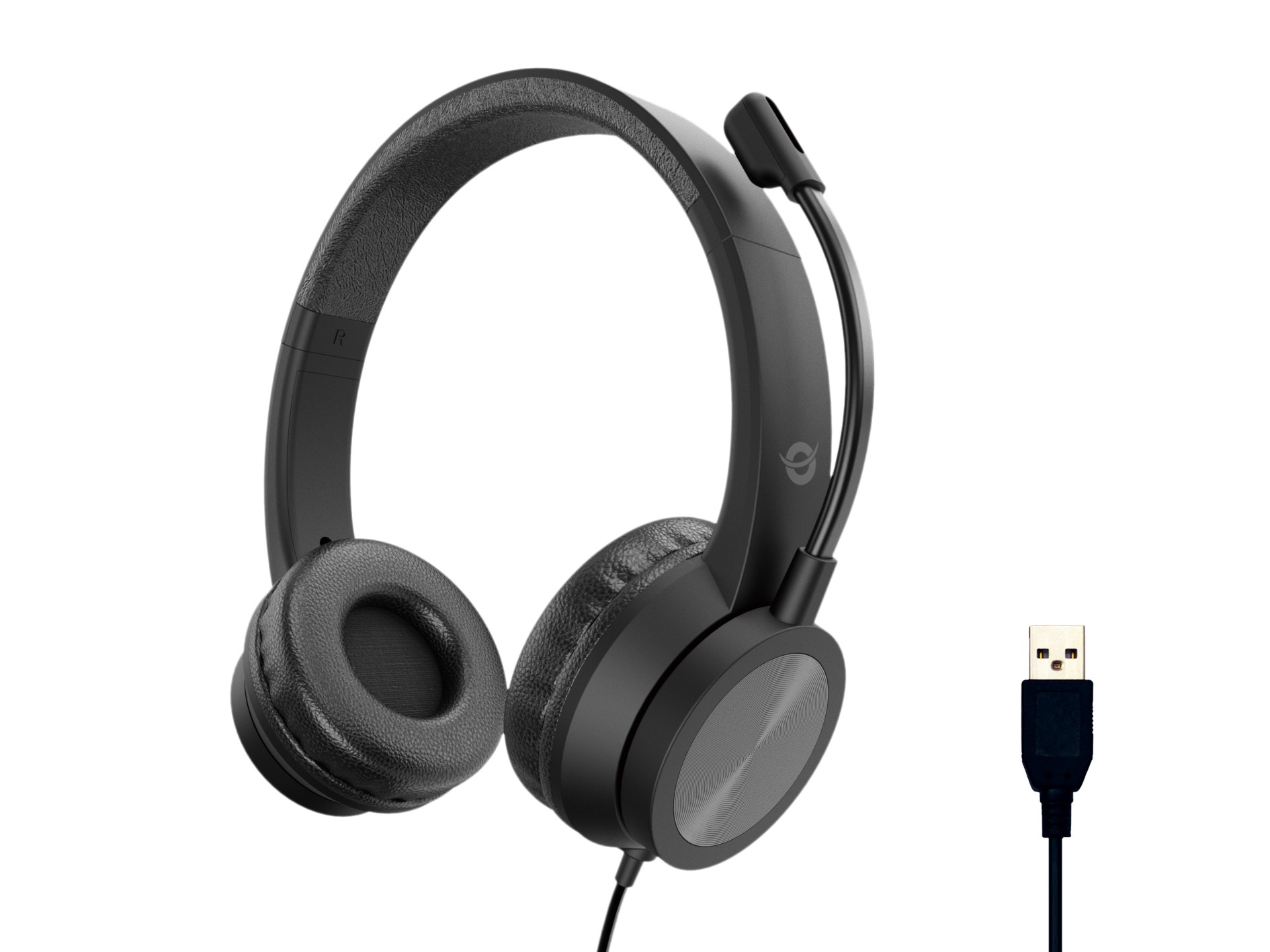 Cuffia C/Microfono Usb Bk Canc.Rumore Contr.Remoto Cavo 2Mt