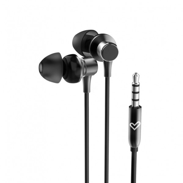 Cuffie cablate metallizzate Energy Sistem - Microfono integrato - Controllo del volume - Nero