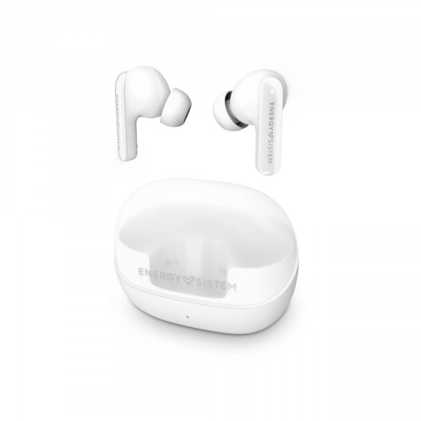 Cuffie Energy Sistem ANC -30dB - Microfono quadruplo - Bluetooth 5.4 - Durata della batteria 25h - IPX4 - Plastica riciclata - Bianco