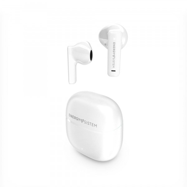Cuffie Energy Sistem True Wireless - Bluetooth 5.4 - Durata della batteria 20 ore - Bassi profondi - Materiali riciclati - Assistente vocale integrato - Bianco