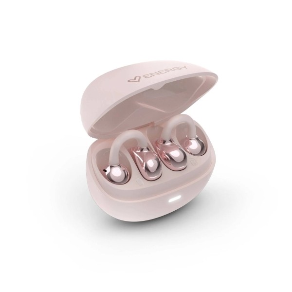 Cuffie Energy Systems StreetPods Open Sound - True Wireless Stereo - Bluetooth 6.0 - Fino a 20 ore di autonomia - Microfono e assistente vocale integrati - Design ergonomico degli auricolari - Rosa