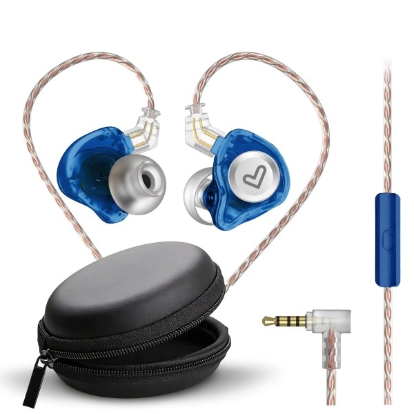 Cuffie in-ear Energy System Monitor - Microfono integrato - Controllo riproduzione - Connettore jack da 35 mm - Cavo da 120 cm - Blu