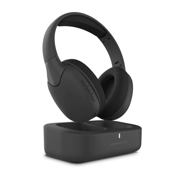 Cuffie SoundReel TV con sistema energetico - Connessione RF Bluetooth ottica e jack - Fino a 18 ore di autonomia - Compatibili con tutti i televisori - Nero