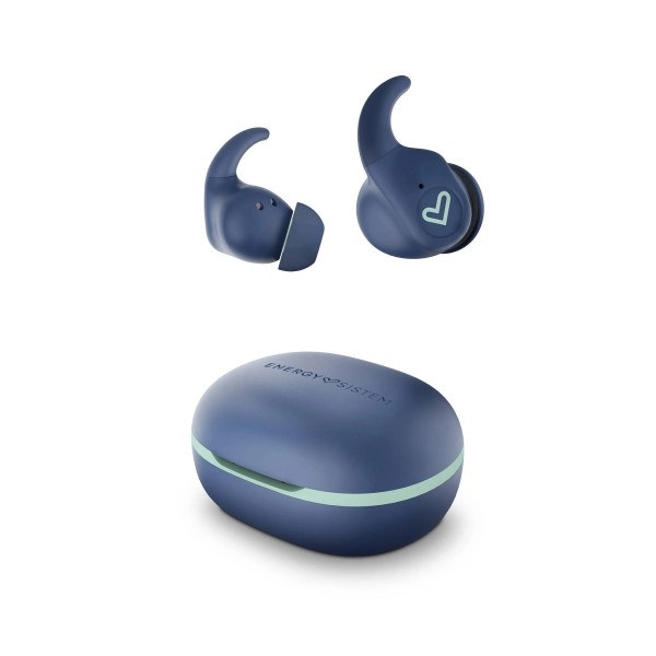 Cuffie sportive Energy Systems Arena - True Wireless - Bluetooth 5.3 - Resistenti al sudore e agli schizzi - 20 ore di autonomia - Sistema di adattamento SecureFit+ - Blu