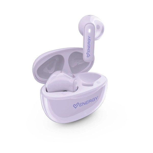 Cuffie wireless PopBuds di Energy Systems - Bluetooth 6.0 - Autonomia di 20 ore - Design compatto - Colore lilla