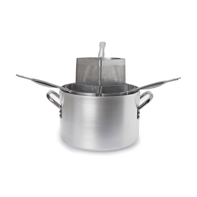 Cuoci pasta Alluminio (36cm) PROFESSIONALE SERIE 7000 3 cestelli microforati Silver naturale 7036 36