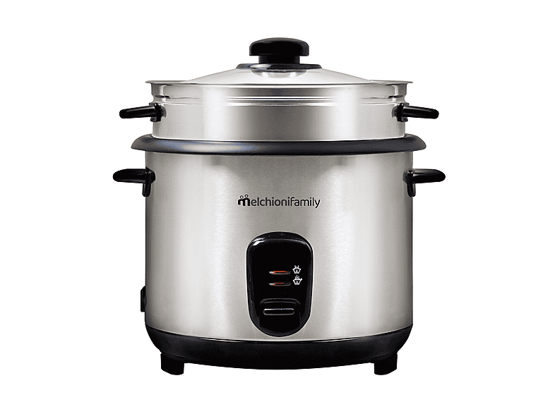 Cuociriso MELCHIONI FAMILY LOTO, 800W, 1.8l, con vassoio per cottura al vapore, misurino e cucchiaio, spegnimento automatico