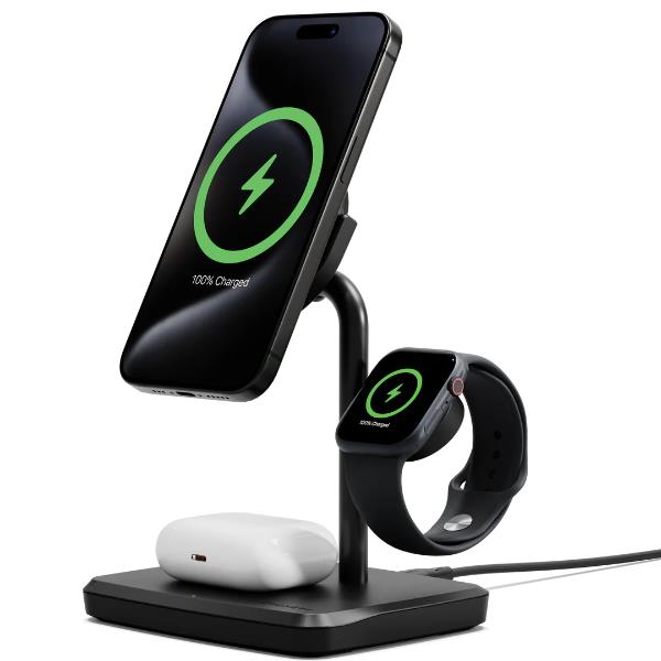 Cygnett Chargebase Base Di Ricarica 3 In 1 Qi2 Per Iphone 16 E Precedenti Apple Watch Airpods Nero CY5100BUNCP