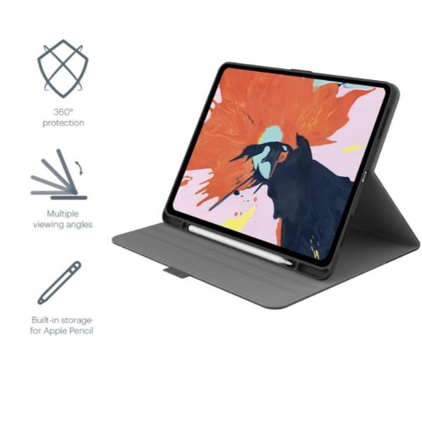 Cygnett Tekview Custodia Con Porta Apple Pencil Per Ipad 109 Pro 11 (2021/2020/2018) Grigio/Nero CY3492TEKVI