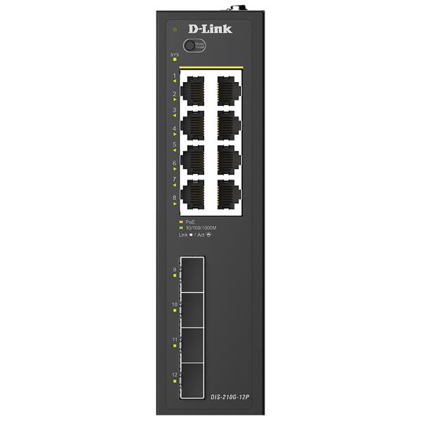 D-Link 12-PORT Gigabit Industrial Poe+ Smart Managed DIS-210G-12P D-Link 12-PORT Gigabit Industrial Poe+ Smart Managed DIS-210G-12P