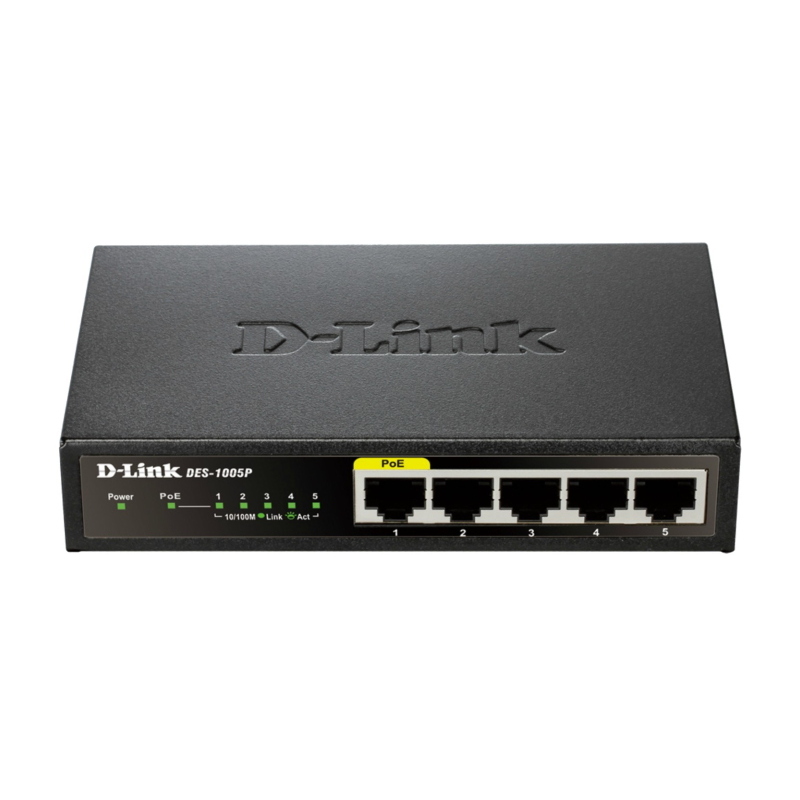 D-link des-1005p non gestito l2 fast ethernet (10/100) supporto power over ethernet (poe) nero
