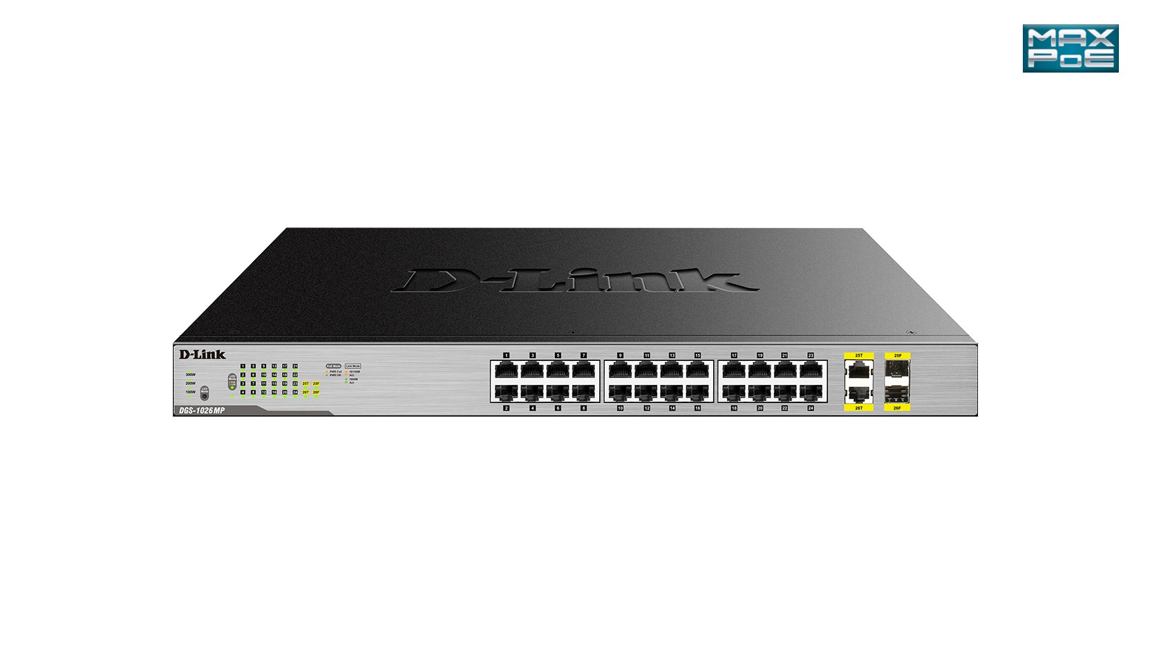 D-Link DGS-1026MP switch di rete Non gestito Gigabit Ethernet (10/100/1000) Supporto Power over Ethernet (PoE) Nero Grigio