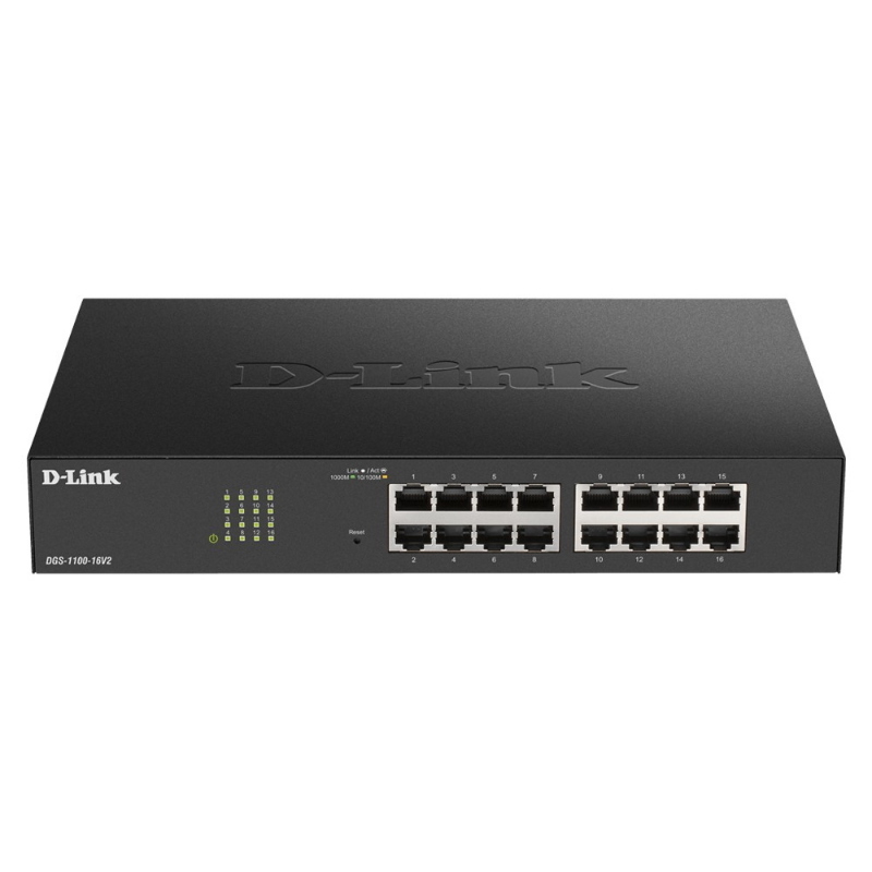 D-link dgs-1100-16v2 switch di rete gestito l2 gigabit ethernet (10/100/1000) nero