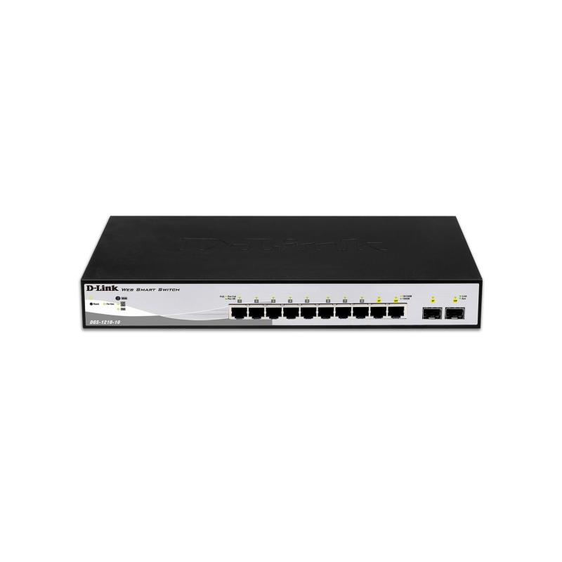 D-link dgs-1210-10 gestito l2 gigabit ethernet (10/100/1000) 1u nero, grigio