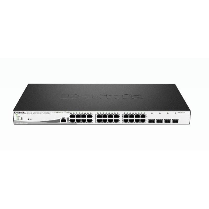 D-link dgs-1210-28mp/e switch di rete gestito l2 gigabit ethernet (10/100/1000) supporto power over ethernet (poe) 1u nero,