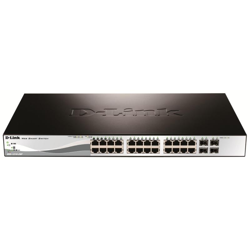 D-link dgs-1210-28p gestito l2 gigabit ethernet (10/100/1000) supporto power over ethernet (poe) 1u