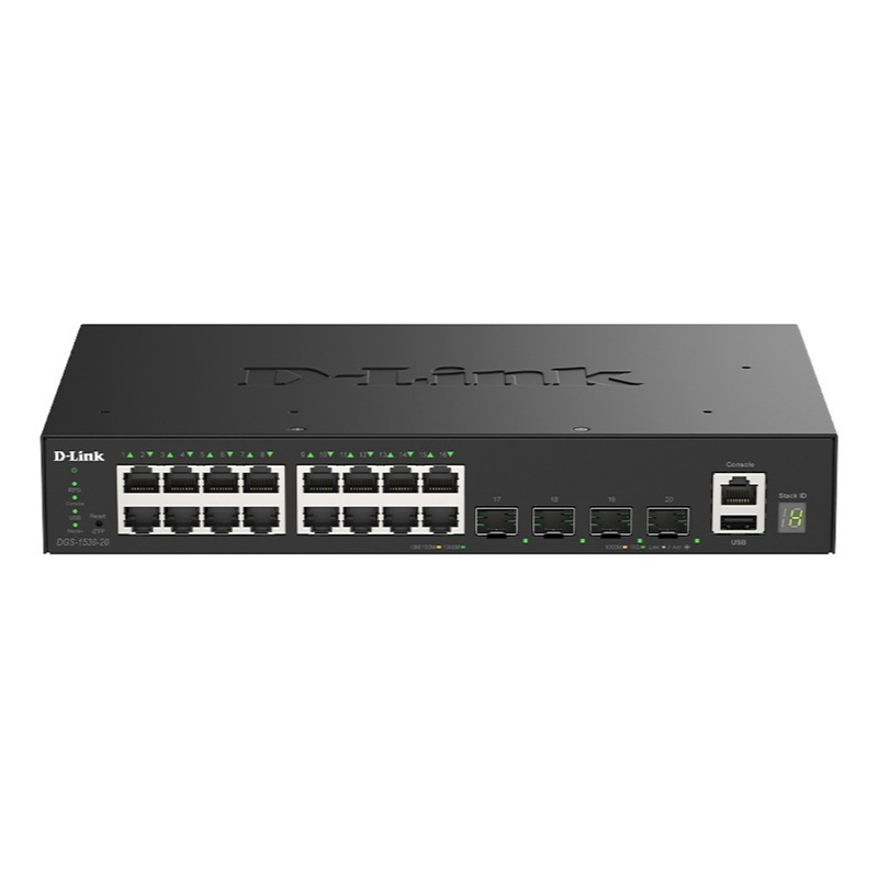 D-link dgs-1530-20/e switch di rete gestito l2 gigabit ethernet (10/100/1000) nero D-link dgs-1530-20/e switch di rete gestito l2 gigabit ethernet (10/100/1000) nero