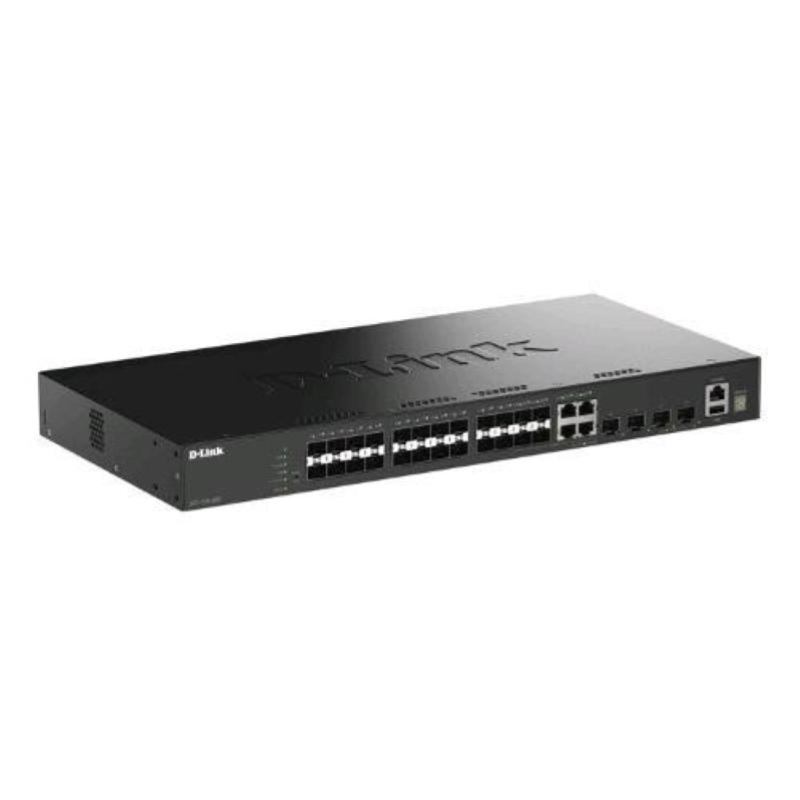 D-link dgs-1530-28sc switch gestito - 24 x gigabit sfp + 4 x combo gigabit sfp/rj-45 + 4 x 10 gigabit sfp+ montabile su rack