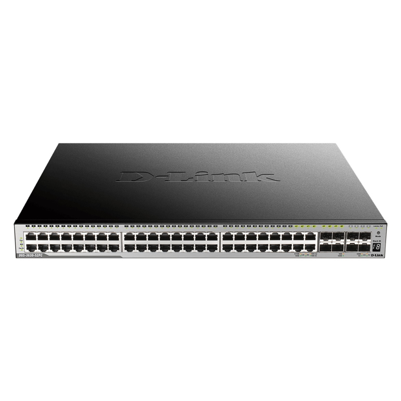 D-link dgs-3630-52tc/si/e switch di rete gestito l3 gigabit ethernet (10/100/1000) 1u nero