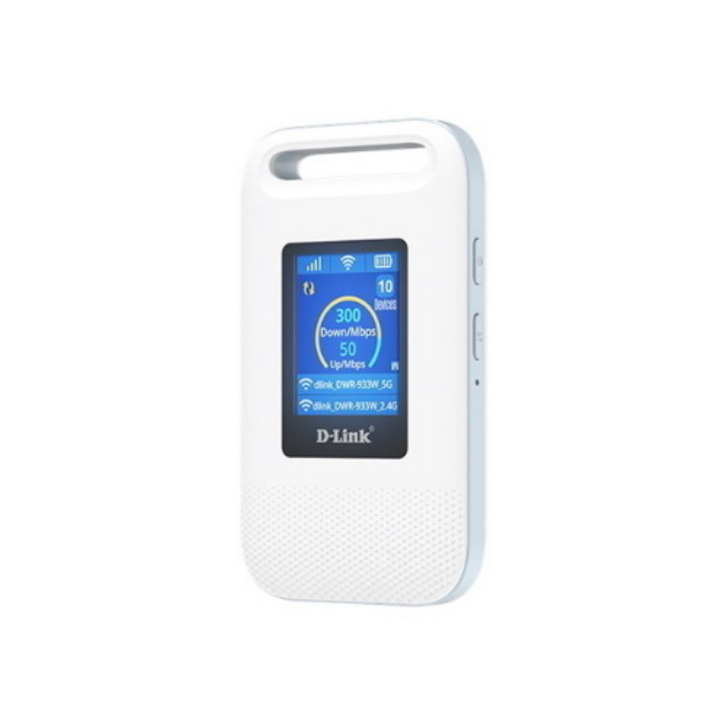 D-link dwr-933w router hotspot mobile 4g lte+ advanced portatile wi-fi 6 dual band ax600 display 1.77 fino a 64 dispositivi connessi usb bianco