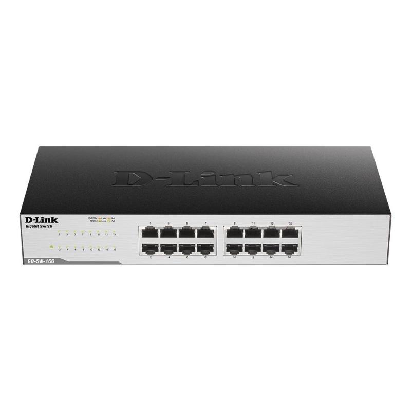 D-link go-sw-16g non gestito l2 gigabit ethernet (10/100/1000) 1u nero