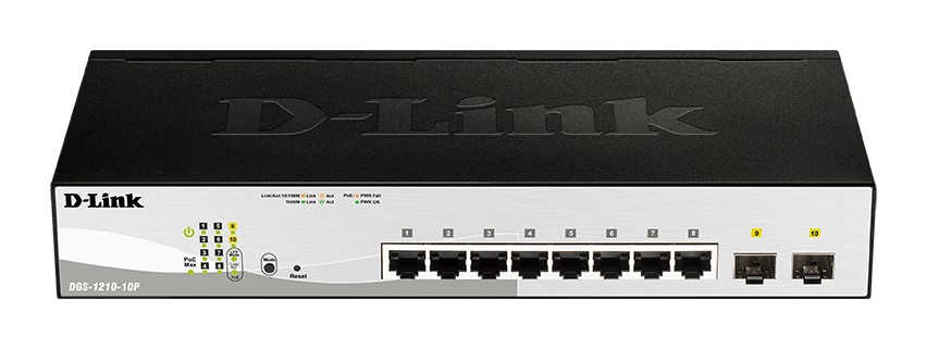 D-Link Switch 10 Porte Di Cui 8 Porte Gigabit Poe + 2 Porte Sfp Smart+