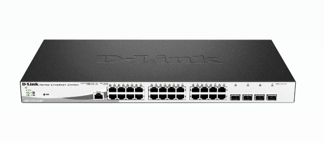 D-Link Switch 24 Porte Gigabit Poe + 4 Porte Sfp Jumbo Frame Rack Mountable 19 Smart